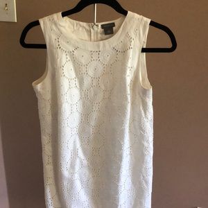 Ann Taylor white embroidered dress